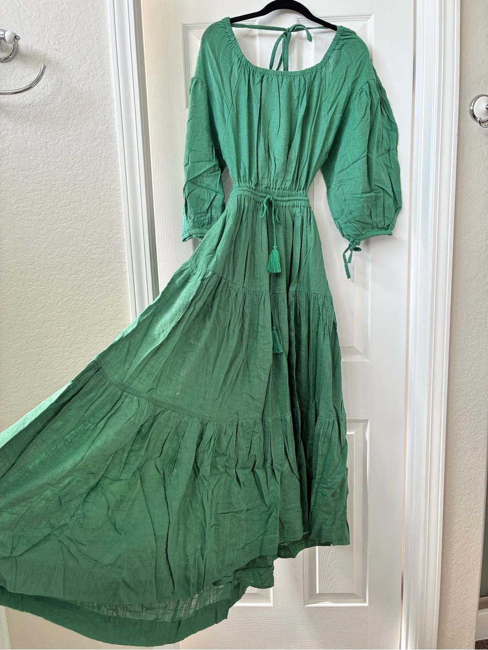 Free People Green Tiered Backless Maxi Dress - Picture 3 of 8